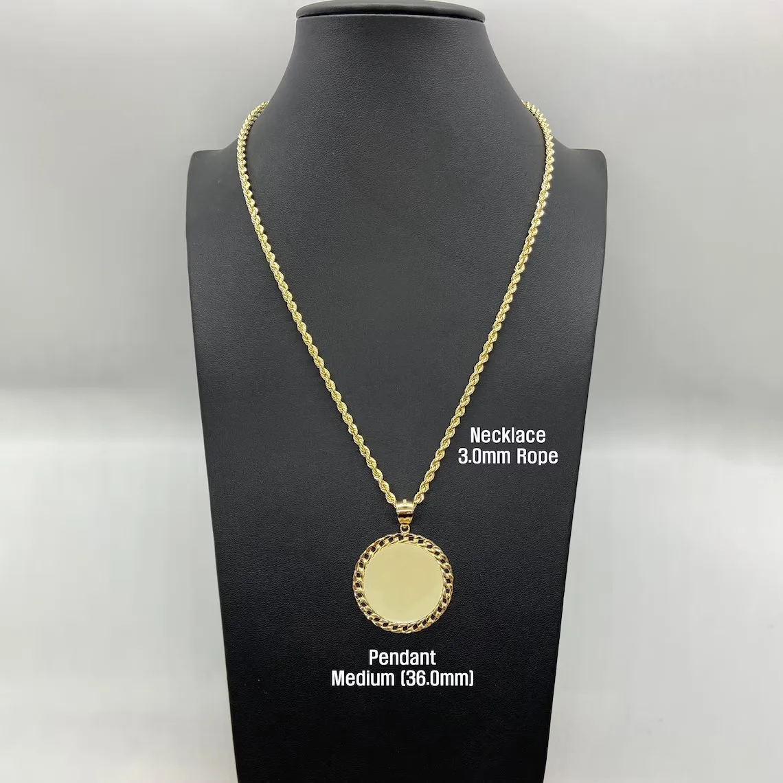 Duyizhao 14K Gold Personalized Photo Memory Round Charm Necklace Jewelry