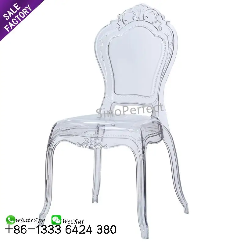 Hot Selling Stacking Wedding Event Outdoor Furniture Transparent Clear Glass China Acrylic Chair Custom