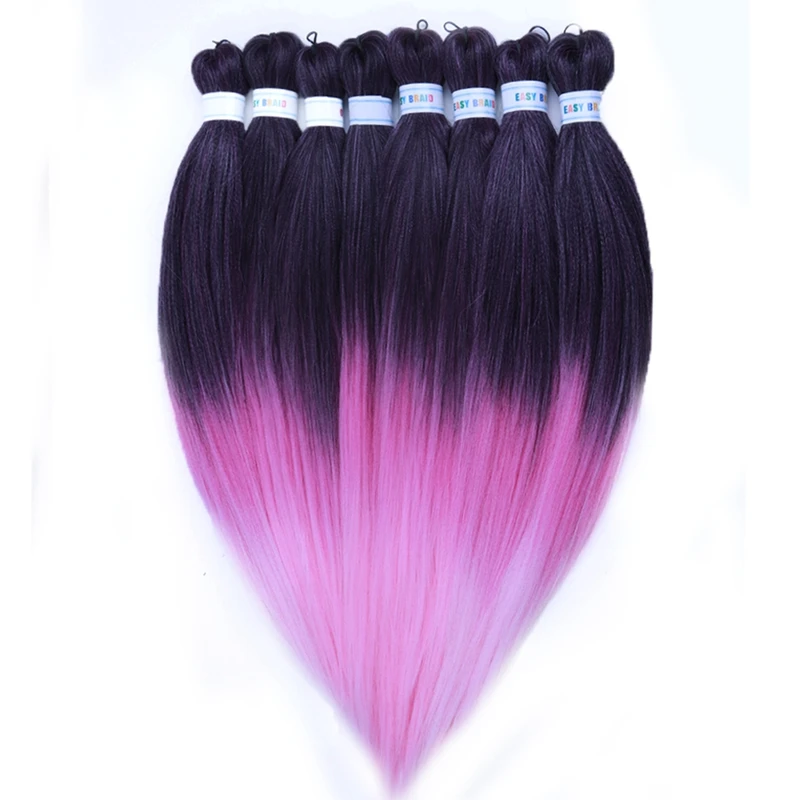 Low Temperature Flame Retardant Private Label Synthetic Pre Stretched Braiding Hair 1 Pack 26inch 95grams Yaki Is Acceptable