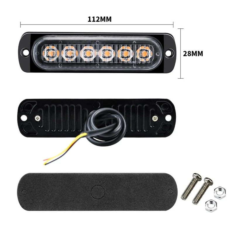 Universal 6 LED Side Marker Lights Super Bright Flashing Ultra Slim Front Rear Interior Tail Light Flashing For auto truck