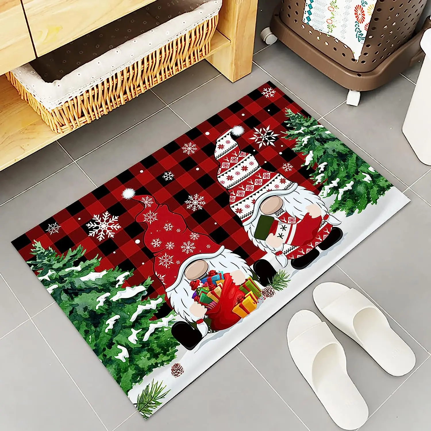 Merry Christmas Doormat Non-slip Pvc Floor Mat With Logo Print For Home And Hotel Entrance For Living Room Decoration