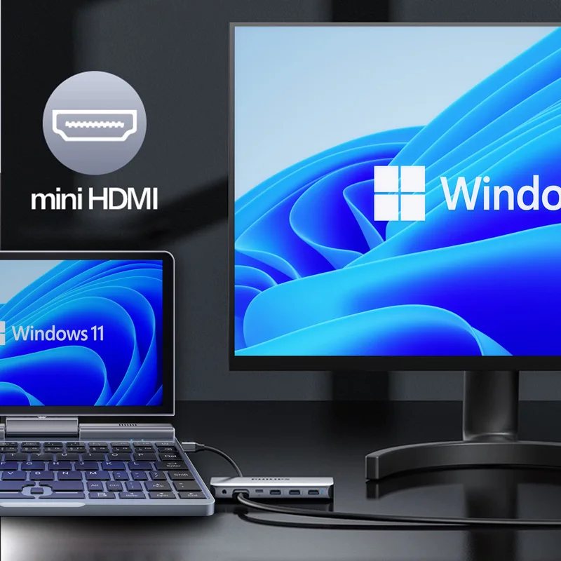 Compact Brilliance Quad Core CPU Mini Laptop with 12GB RAM 1TB Storage  Rotating Screen Backlit Keyboard