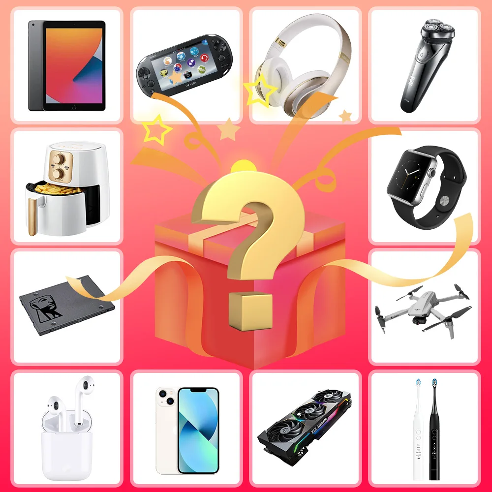 Hot Fashion and Creative Electronics 100% Value Surprise Gift Smart Watches Wireless Earphones Game Console Mystery Blind Box