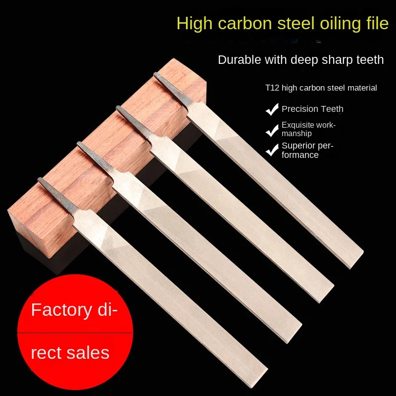 Industrial Grade 6-12 Inch Hand File with Ultra-Fine Tooth T12 round Steel Oil Light Polishing File Head Plate and Fitter