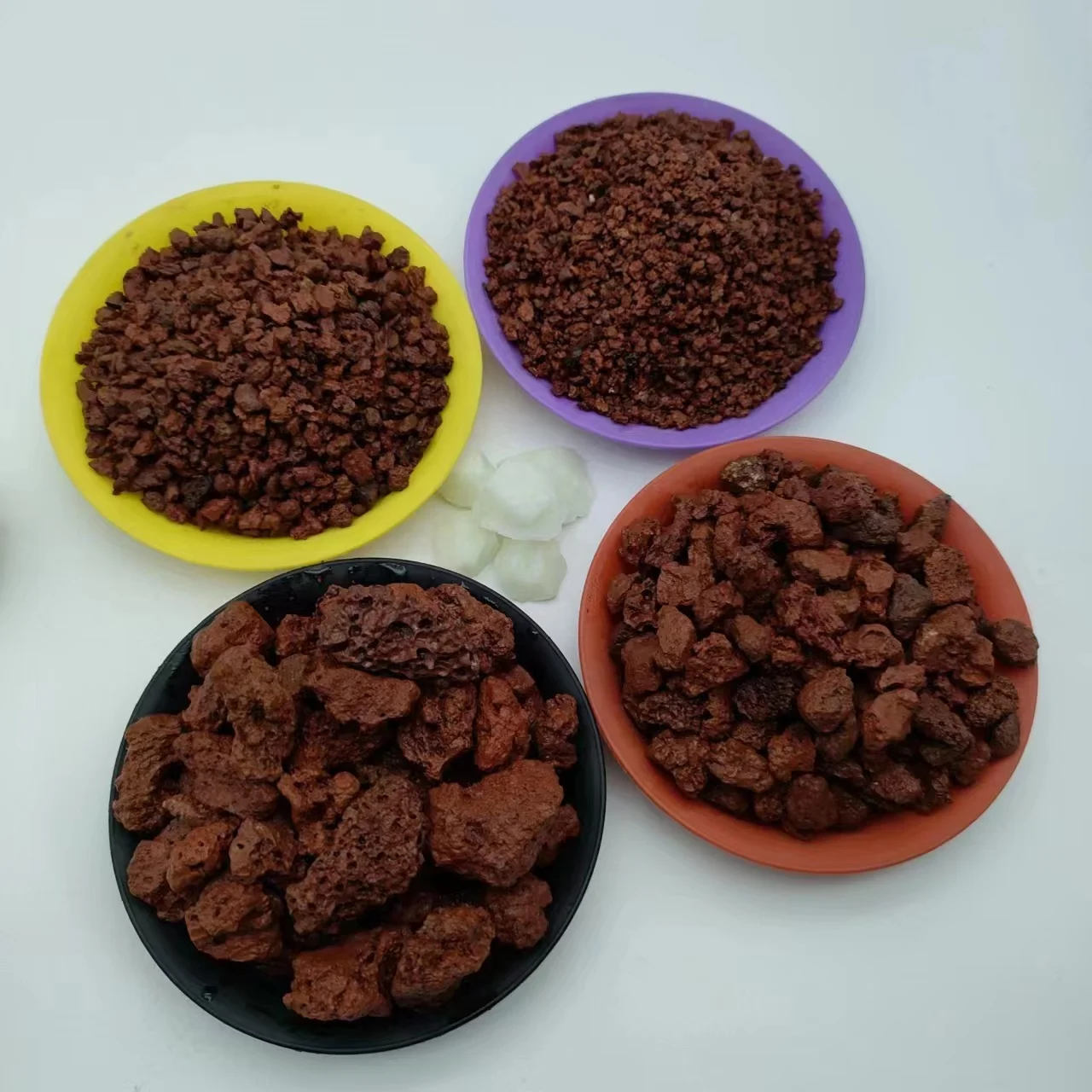 Large Red Volcanic Stone Supplier Factory Selling Volcanic Lava Rock Round Grinding Foot Stone Volcanic Rock Prices