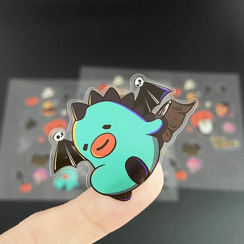 High quality waterproof brand logo clear vinyl packaging label custom cute cartoon circle clear BOPP pvc transparent sticker