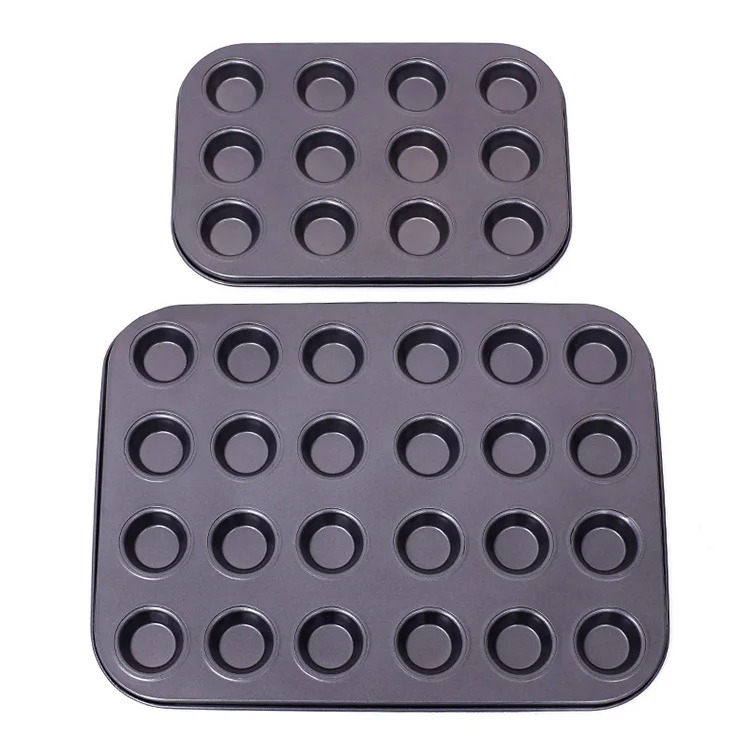 New 12-cup Non-stick Cake Round Mold Mini 24-cup Cake non-stick Coating Baking pan