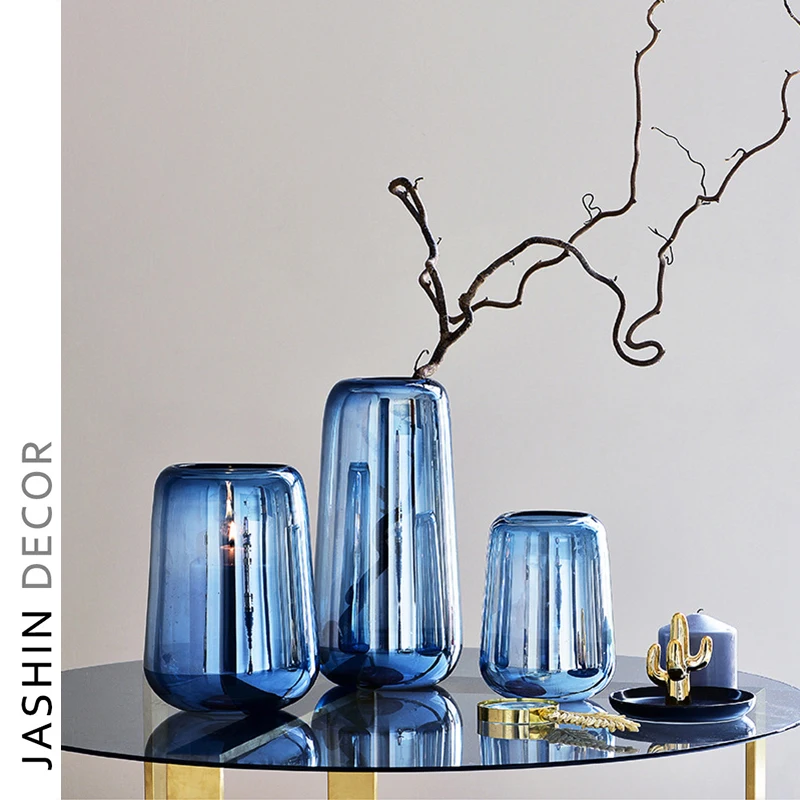 Home Desk Decoration Crystal Vases Interior Hydroponic Flower Stained Vase Glass for Living Room Desktop