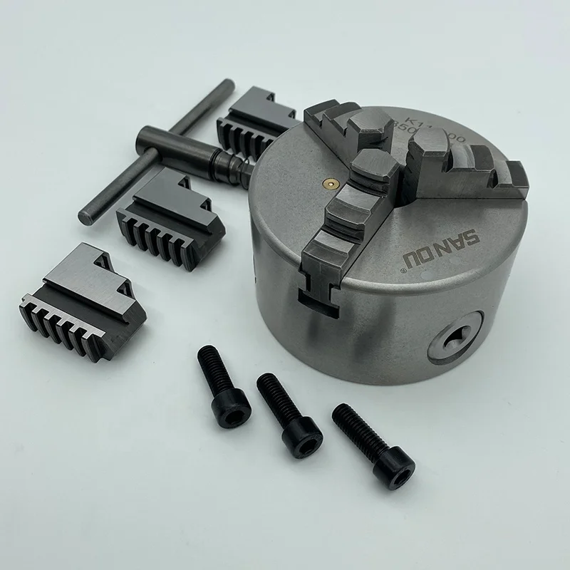 Mini lathe chuck 100mm 3 jaw Self centering manual type scroll chuck metal lathe chuck 3 jaw K11-100