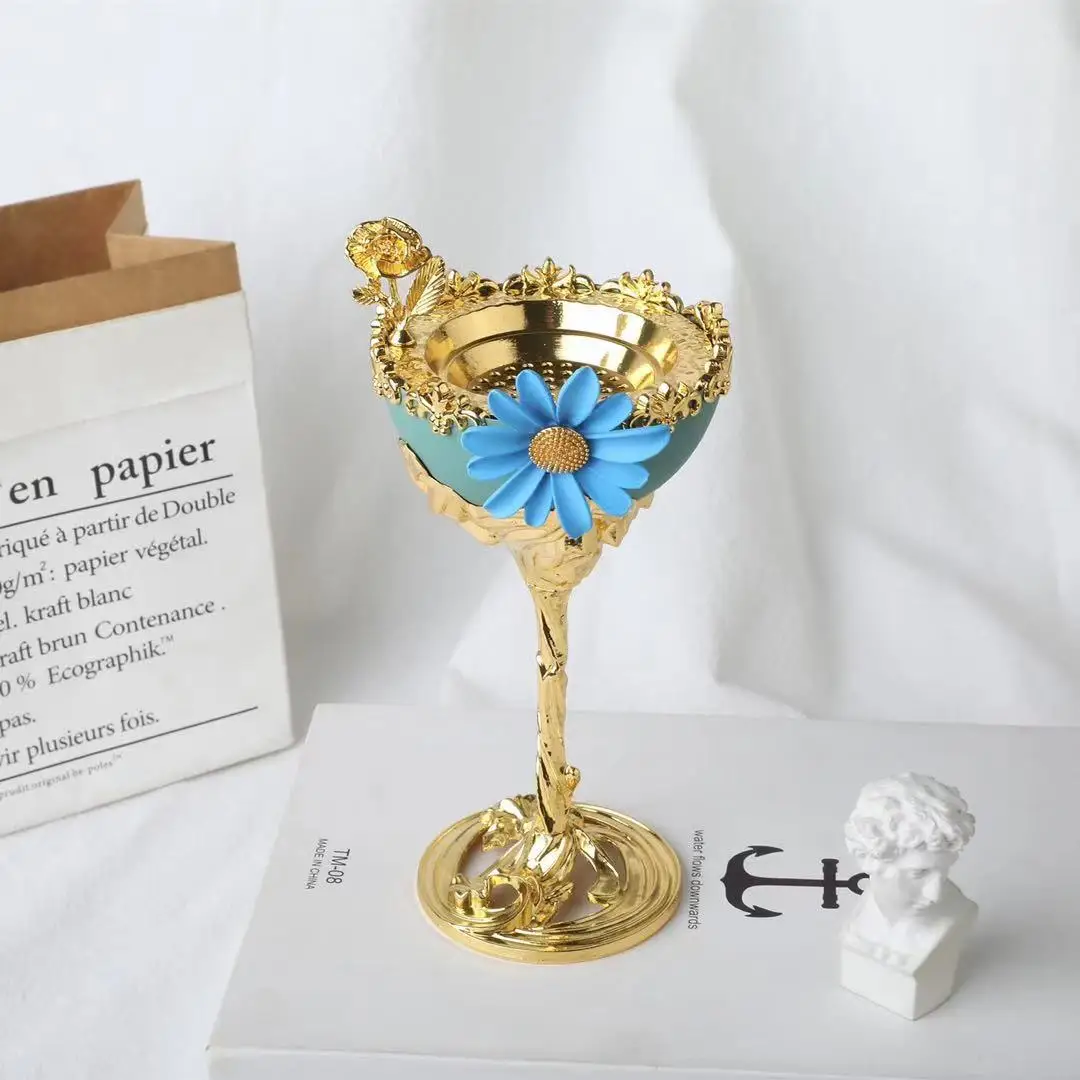 Hot Sale Middle East Arabian Burner Incense Golden Luxury Censer Metal Mubkhar Incense Burner Oud Bakhoor