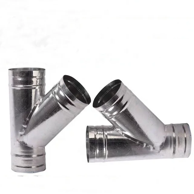HVAC system round spiral duct fittings elbow bend reducer tee