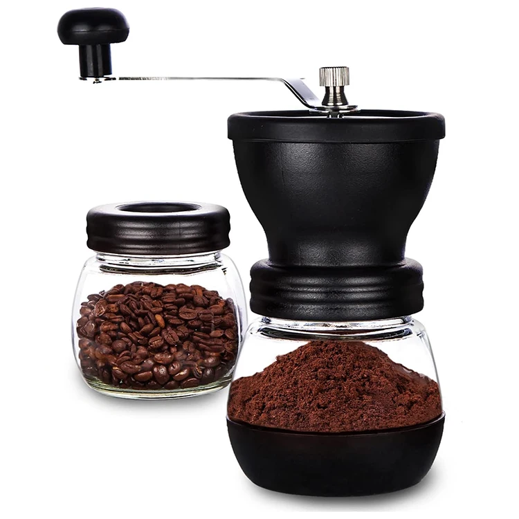 Manual Coffee Bean Grinder with Burr for Espresso French Press Cold Brew Hand coffee Grinder Glass Jar