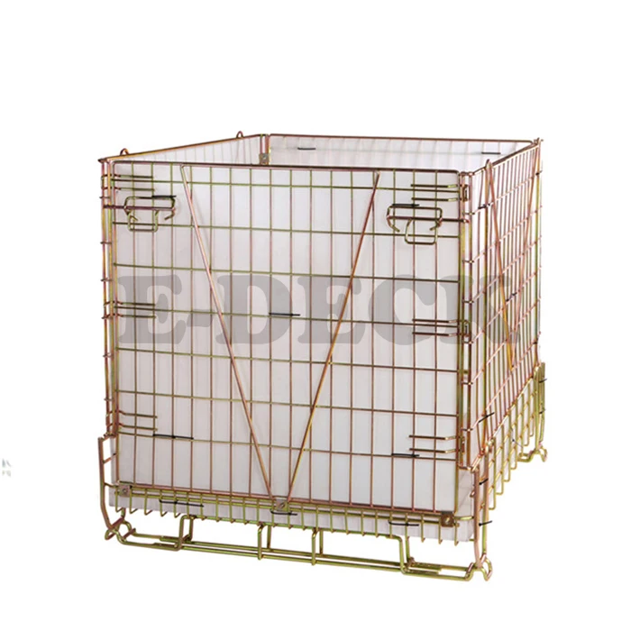 Европейский лучшая цена ПЭТ preform складной best-selling сварки стальной проволочной сетки контейнер с Кастер