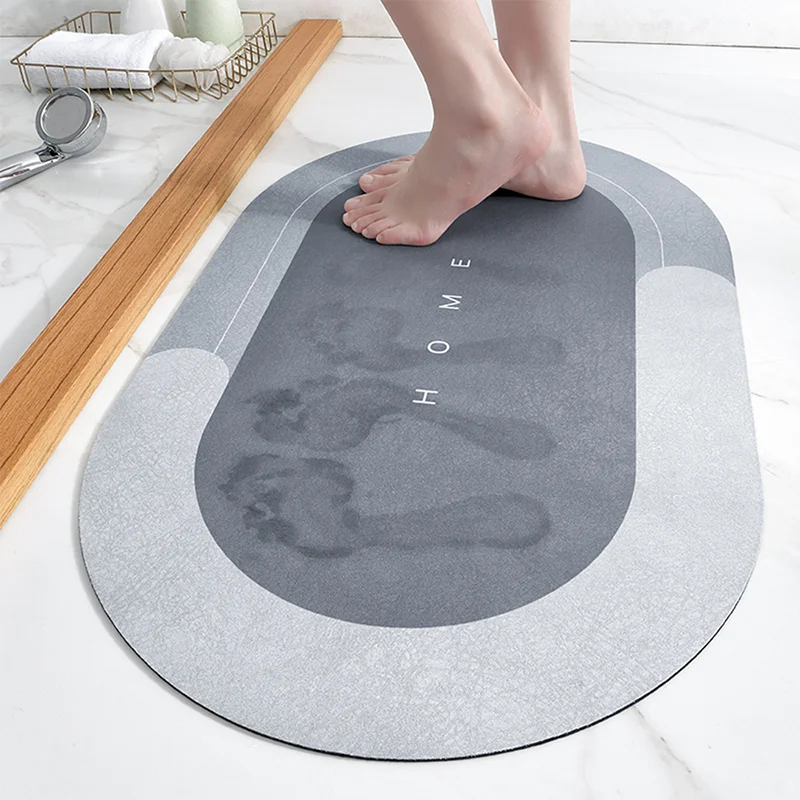 Simple Designer Customized Nordic Design Floor Mat Super Water absorbing rollable soft diatomite bath mat fast drying bath mat