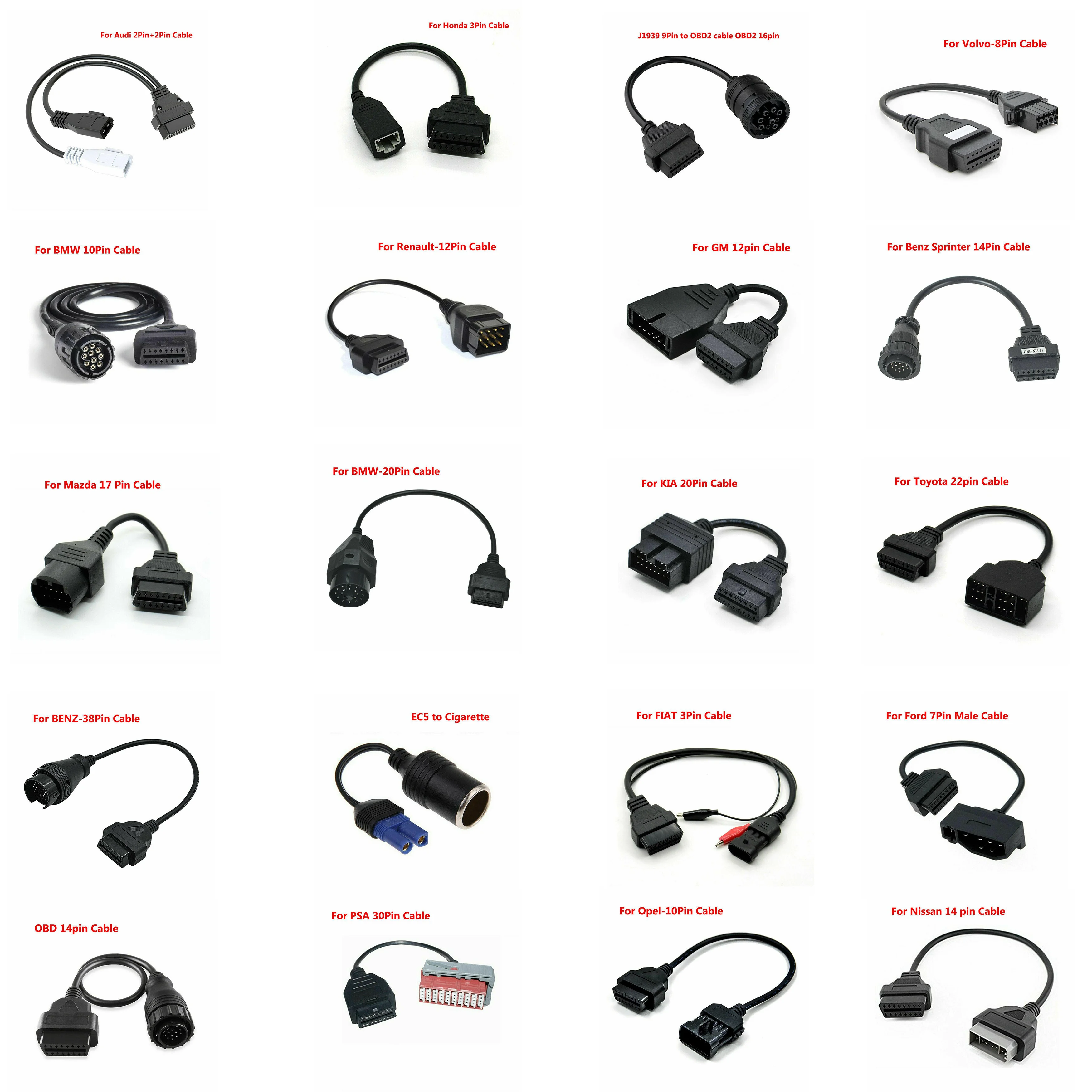 20 популярных продуктов, автомобильный диагностический кабель OBD, Диагностический кабель для грузовика, кабель-удлинитель OBD