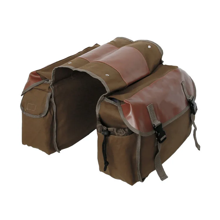 Outdoor Canvas Ebike Motorcycle Mountain Bike Rear Saddlebag Motorcycle Tail Side Luggage Tool Storage Bags for Cycling Travel