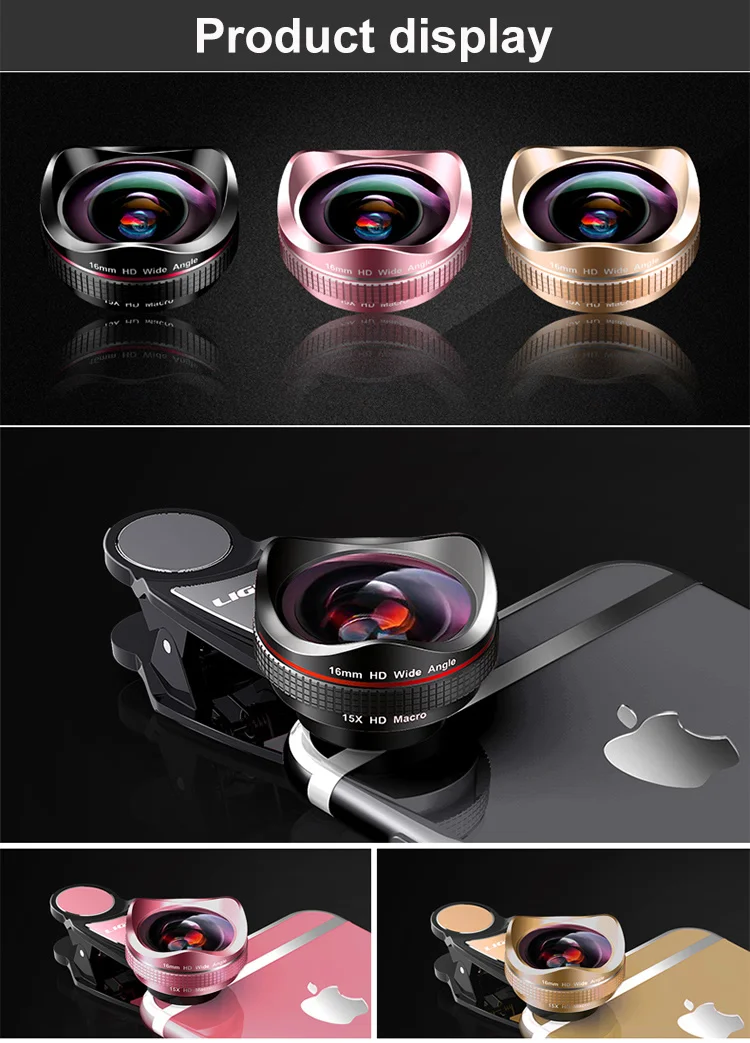 LIGINN 2021 hot sale 16mm distortionless SLR level HD wide-angle 15X macro mobile phone camera lens for smartphone