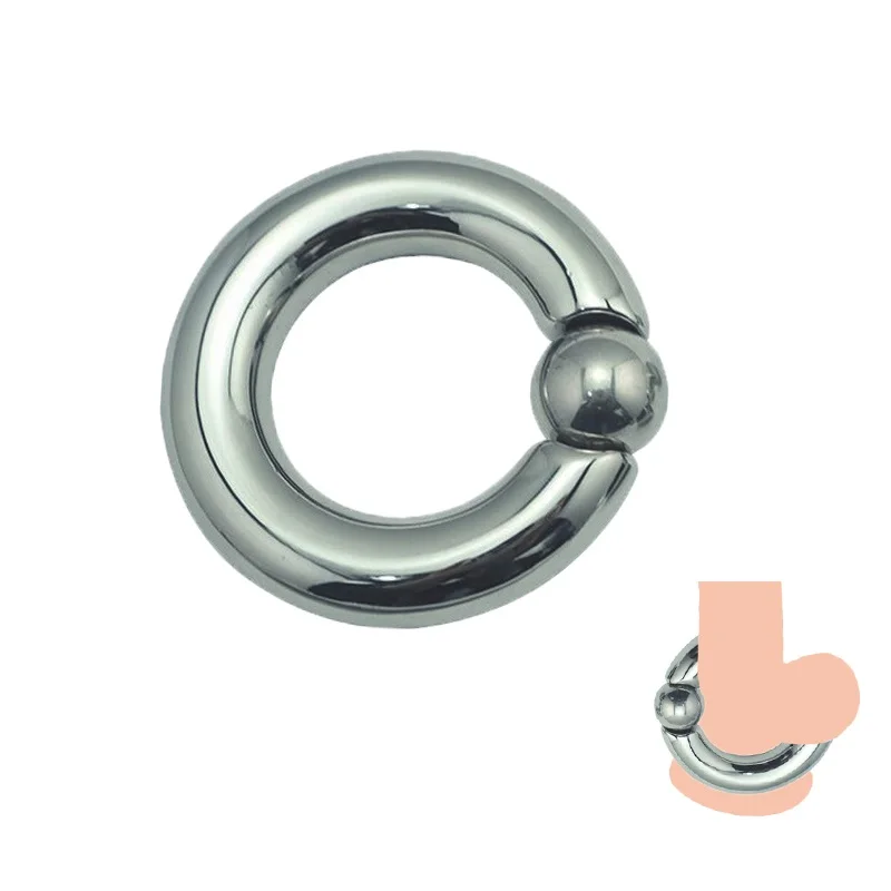 New 8 size Magnet Stainless Steel Heavy Cock Ring Ball Scrotum Stretcher Delay Ejaculation sex toy for male