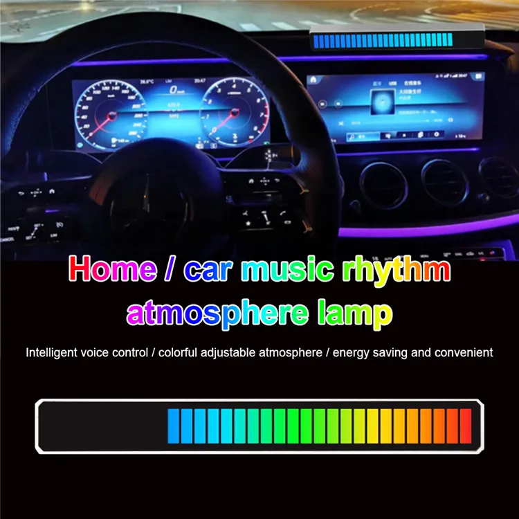 Автомобильный музыкальный RGB-светильник с голосовой активацией световой индикатор ритма панель голосовым звуковым управлением светодиодный ритмический спектр