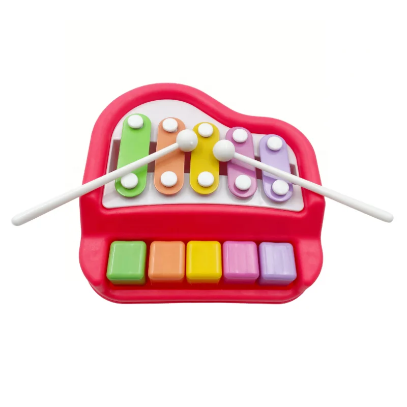 2024 hot sale children baby musical instrument 5 tone small xylophone learning toys 2 In 1  piano  educational  toy for kids