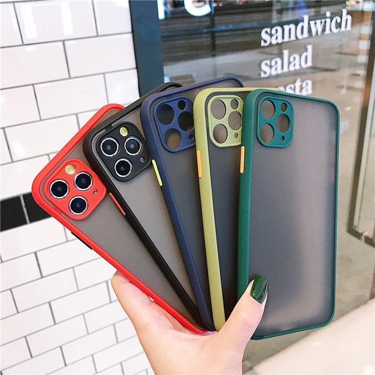 High quality translucent fashion color edge drop-proof PC TPU phone case for iphone 13 12 11 x Back Cover