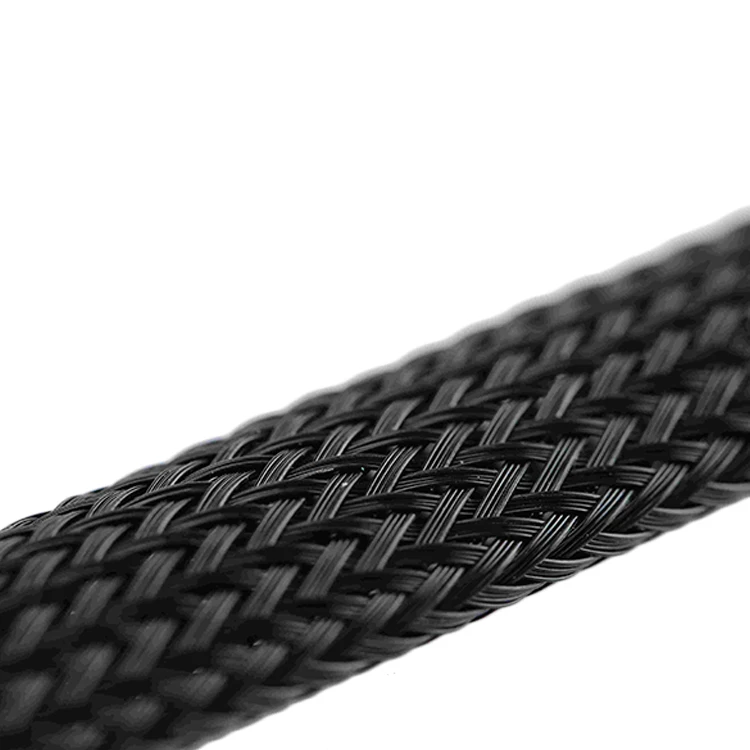 Черная ПЭТ расширяемая огнестойкая плетеная кабельная Втулка 3 мм ~ 82 мм плетеная сетка для защиты кабеля