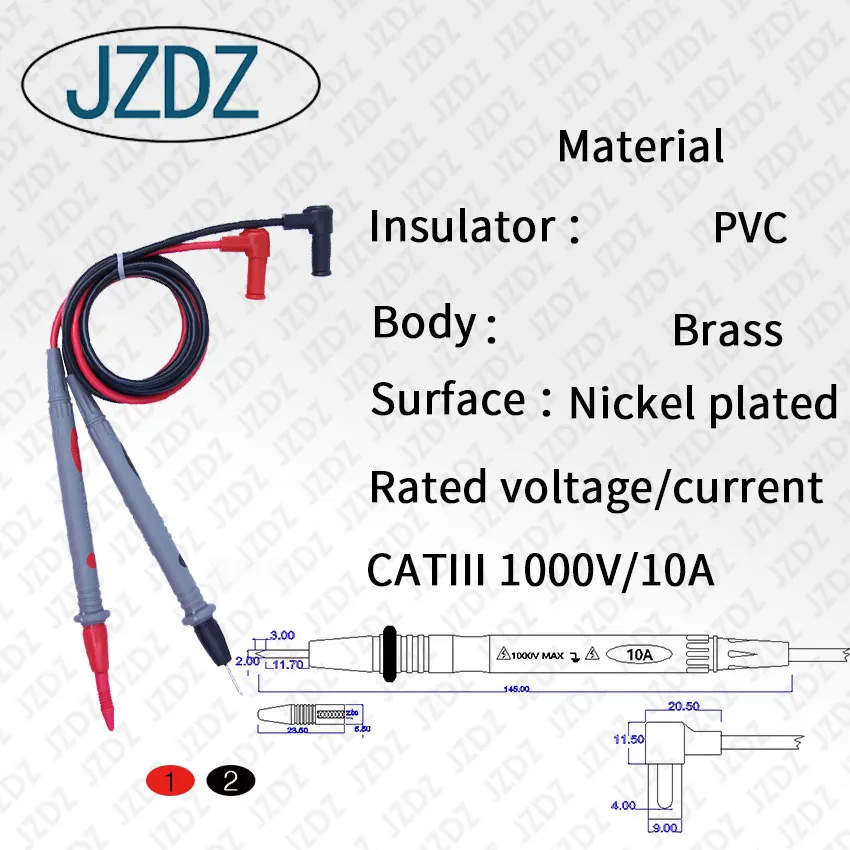 
JZDZ J.30023 Multimeter probes test leads kits probes for digital multimeter cable feeler for multimeter wire tips 