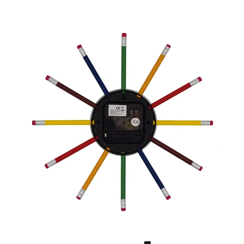 creative Colorful Pen wall Clock 3D Art Wall Clocks Wholesale From China