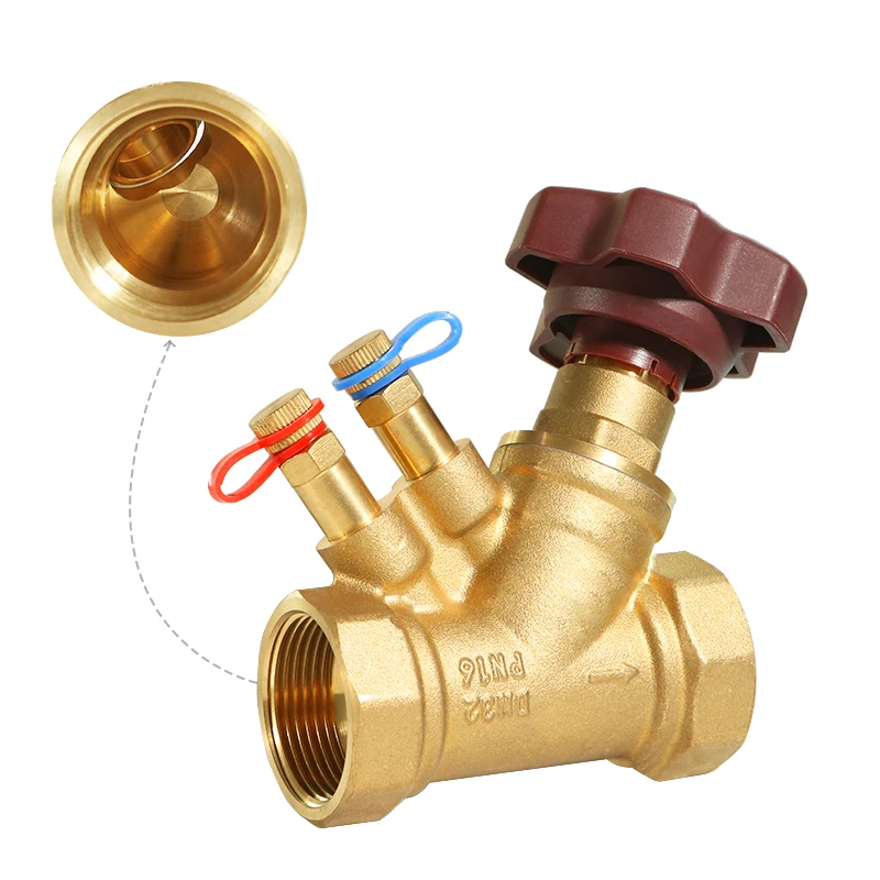 Прямой завод латунный балансировочный клапан воды статический регулирующий