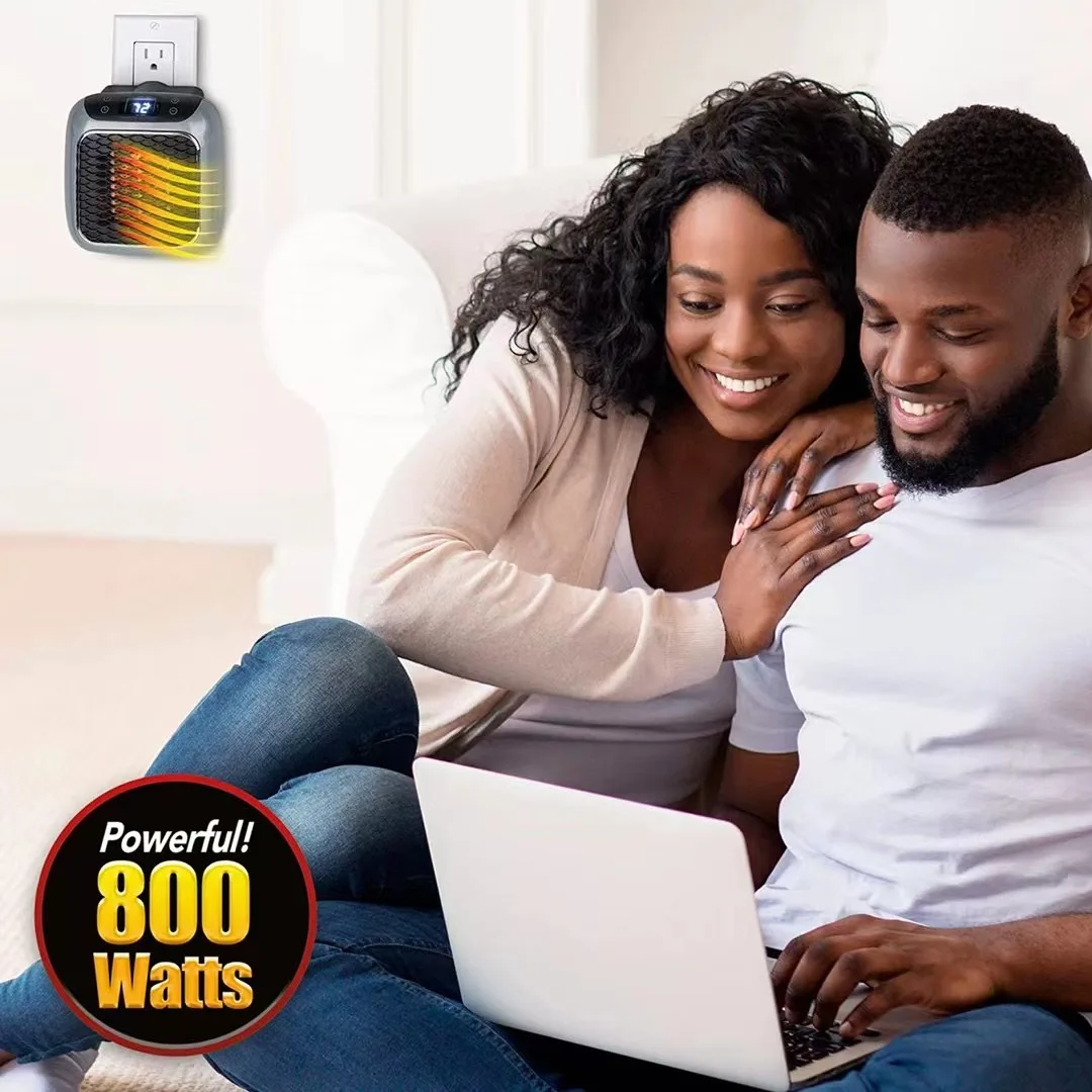 800W Heater Fan Desktop Electric Portable Handy Indoor Wall Mount Space Heater with fan For Home use