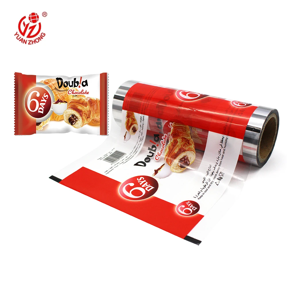 Factory Supply Custom Printed Sachet Packaging Film Flexible Packaging Film Laminated Plastic Film Rolls For Croissant