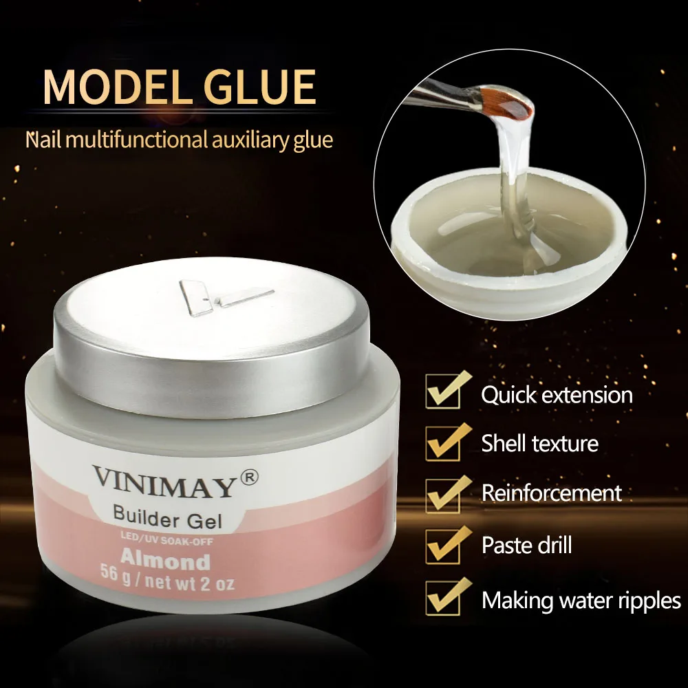 Vinimay OEM Private Label Nail Extension Gel Building Hema Free Jelly Pink Acrylic Gel Builder Hard Gel Nail Builder