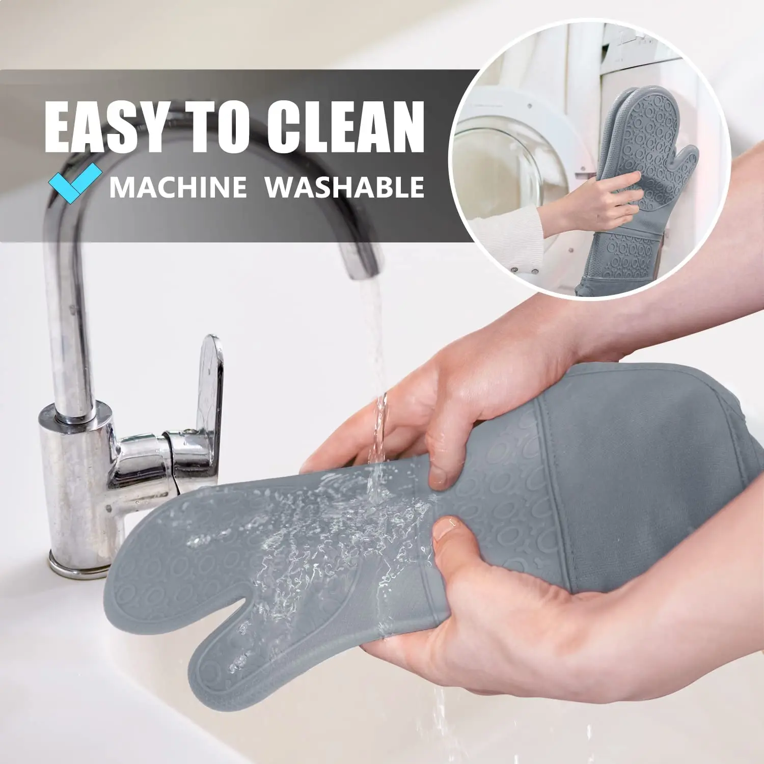 Hot Sale BPA free Heat-resisting Durable Silicone Gloves For Kitchen Baking Oven Mitts