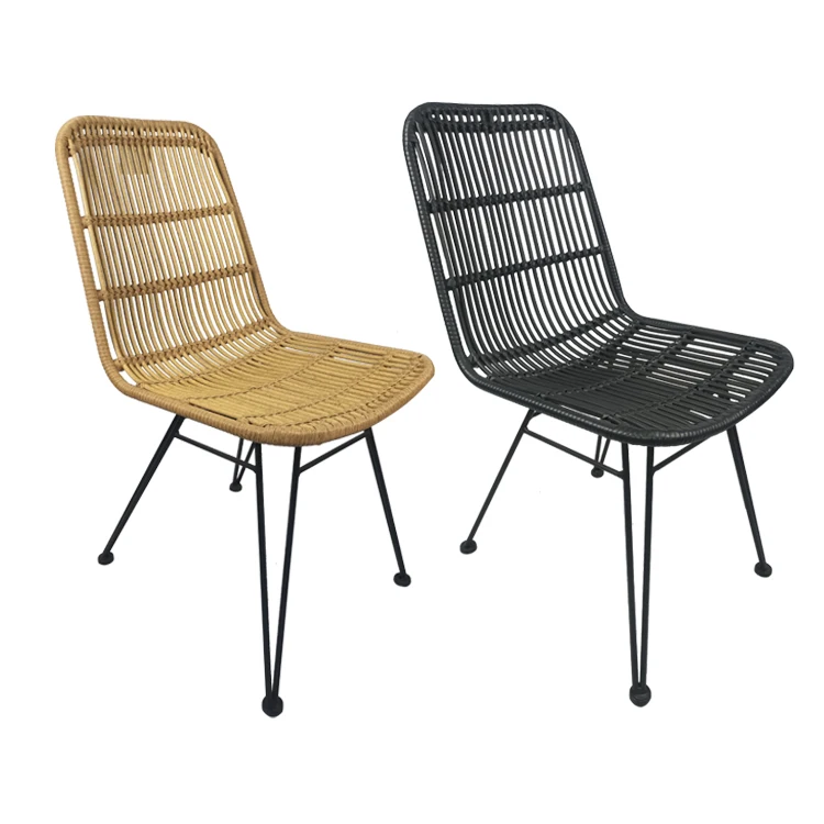 
French Bistro Dining Room Patio Garden Terrace Swimming Pool Beach Outdoor Armless Metal Wicker Rattan Chair 