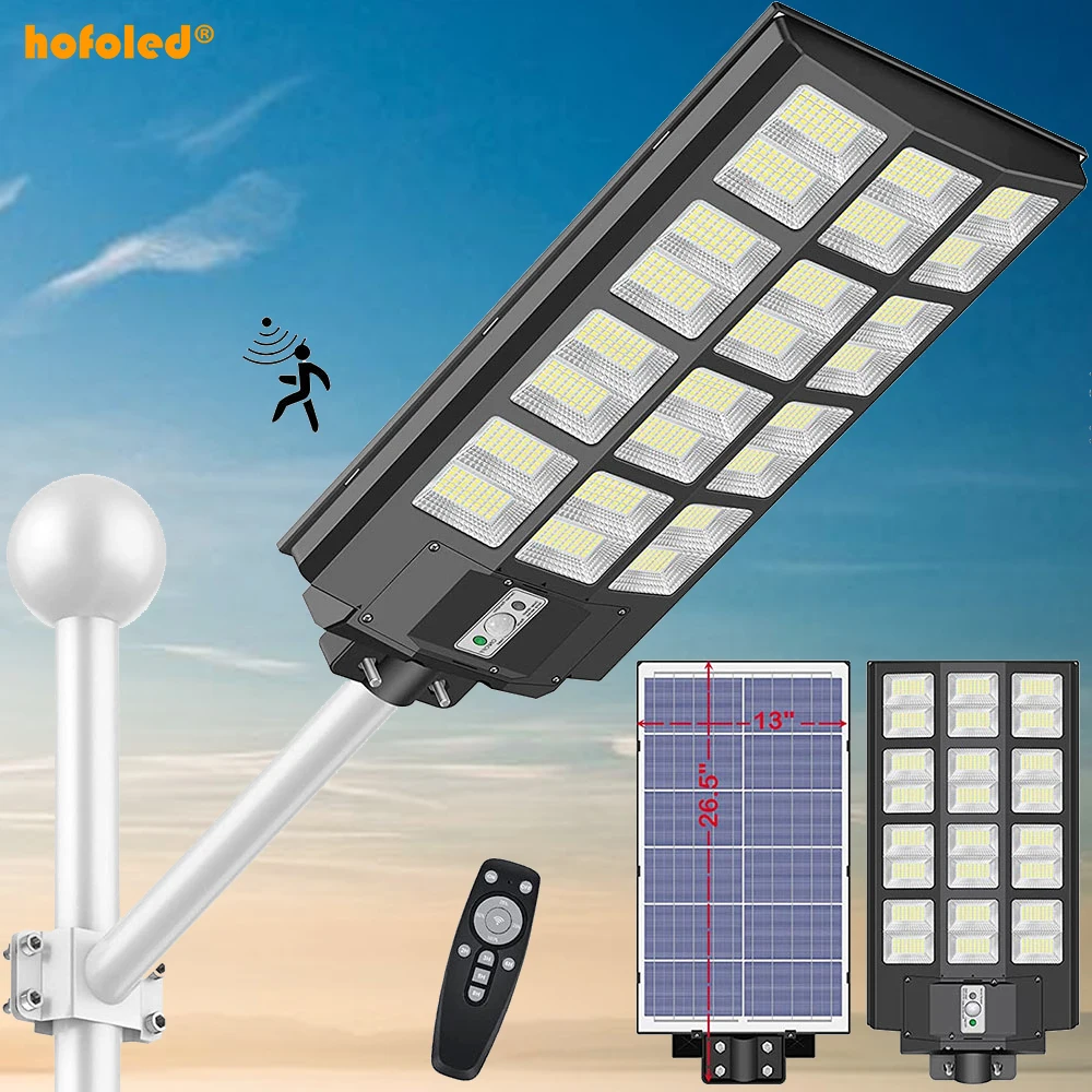Outdoor Motion Sensor 6500K Solar Powered Luces Led Outdoor Lights 600w 900w 1200w Garden Solar Street Light