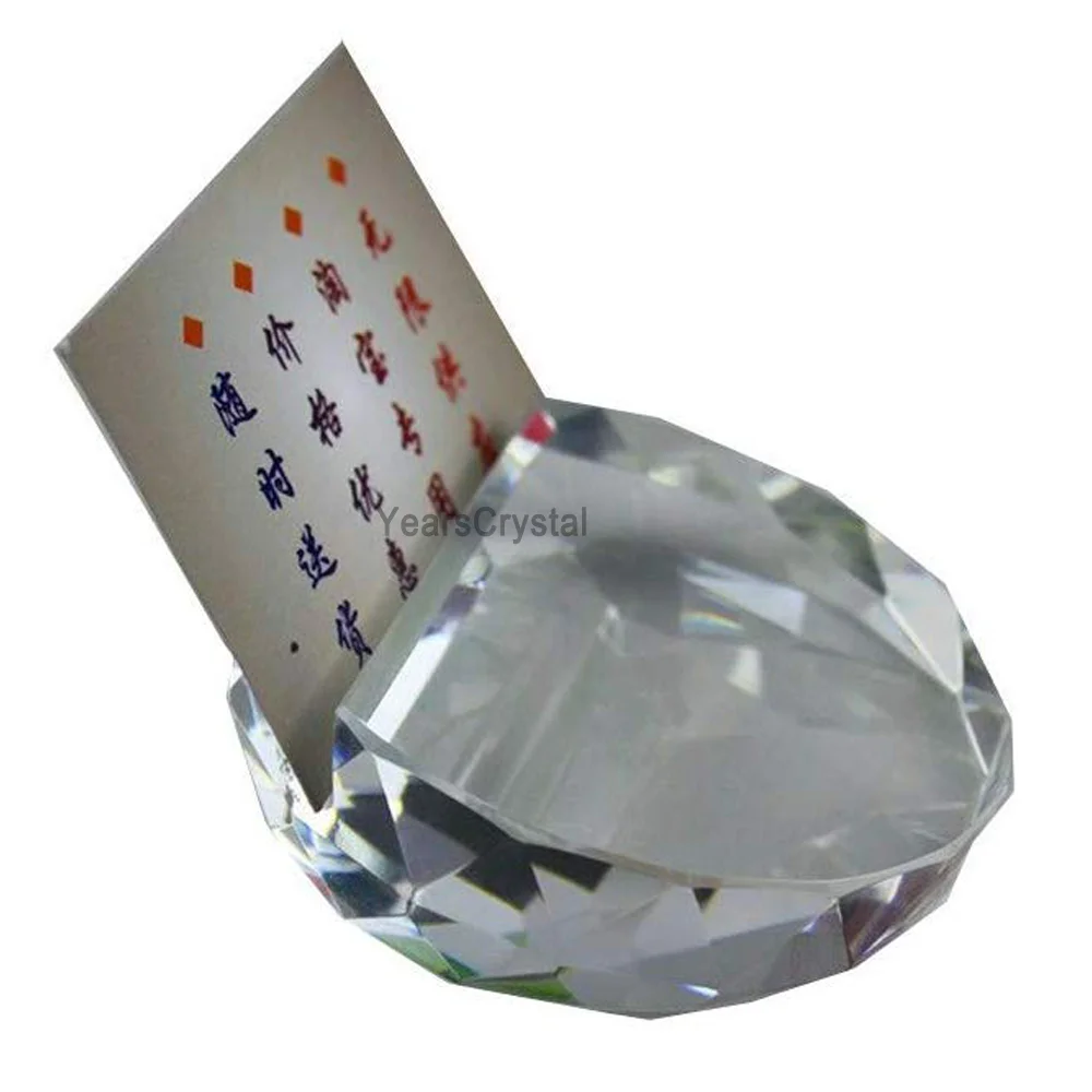 Diamond Faceted Crystal Ball Glass Business Name Card Holders Case Template Crystal Card Case crystal card holder for Office