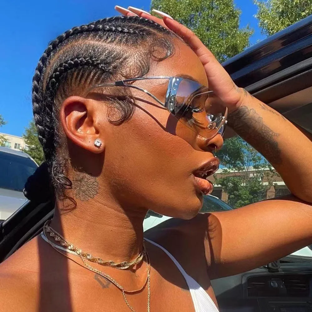 2024 New Arrivals Y2K Sexy Women Sports Sunglasses Personalized Unique Frameless UV400 Sunglasses Ladies Glasses Sunglasses