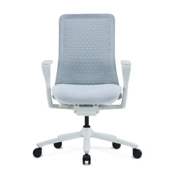 Modern Design Mid Back 3D Fabric Staff Swivel Chair With Lumbar Support