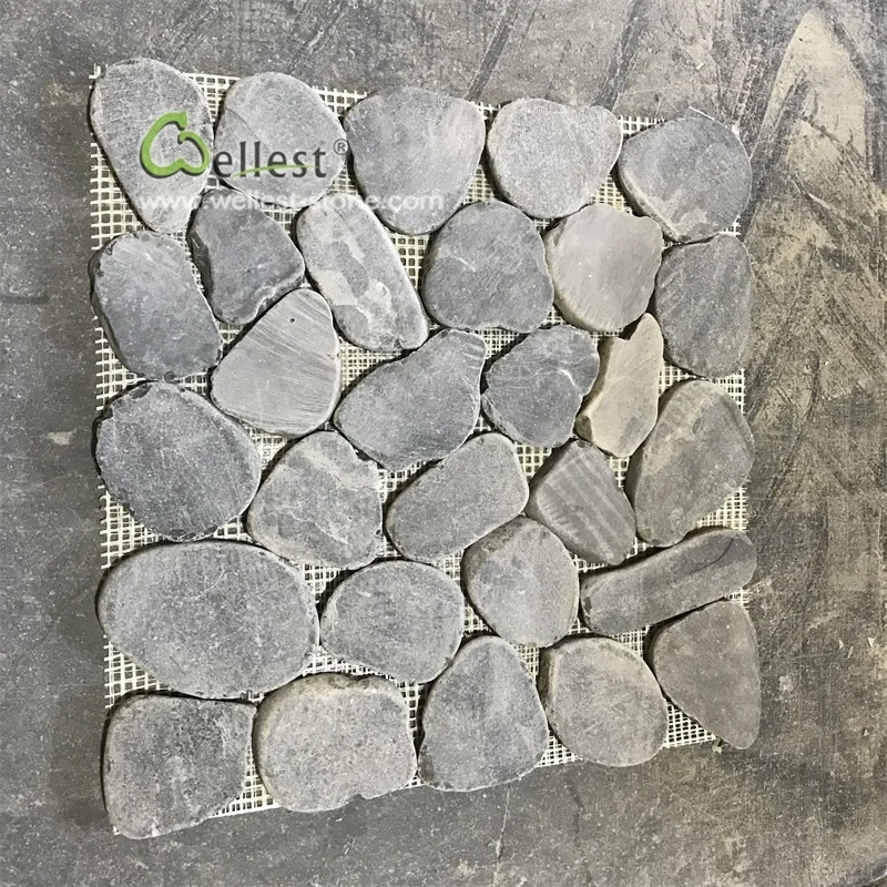 pebble stone mosaic floor mats modern style