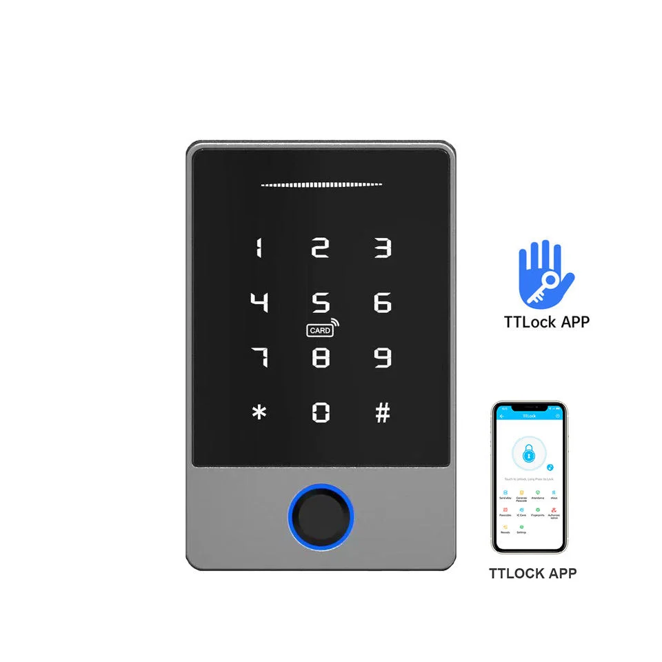 Уличная водонепроницаемая система контроля доступа к двери с Bluetooth, биометрическая Wi-Fi клавиатура с контролем доступа по отпечатку пальца, с приложением TTLock