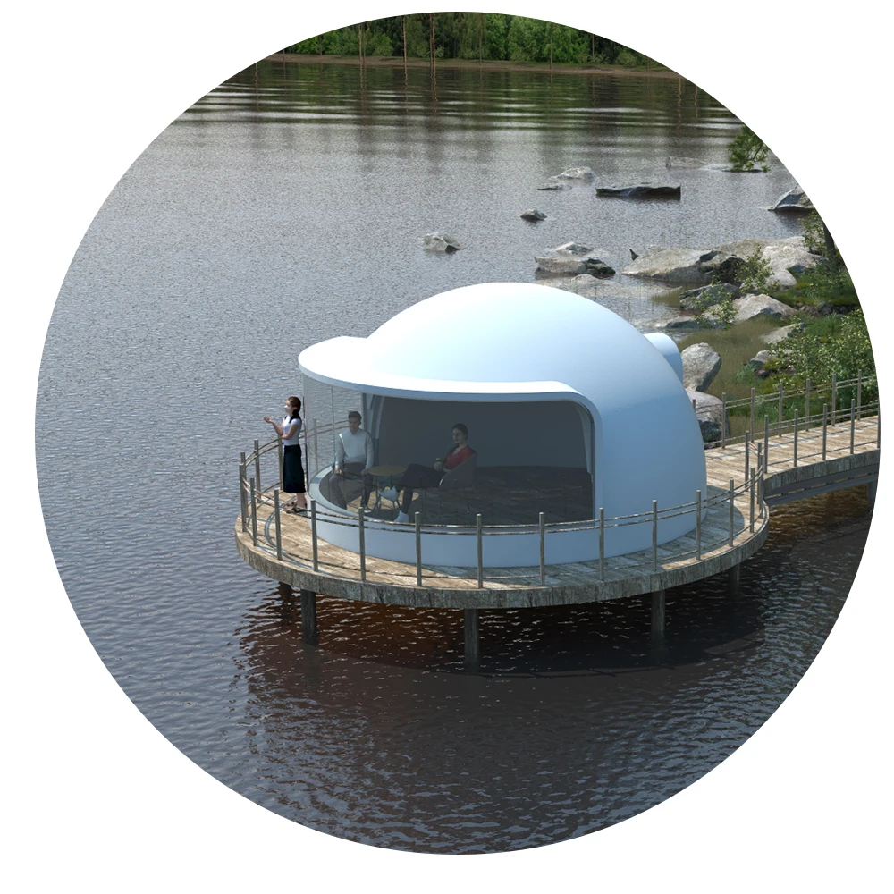 Prefabricated dome houses Casas domo prefabricadas Ecological building seaside villa Animation house