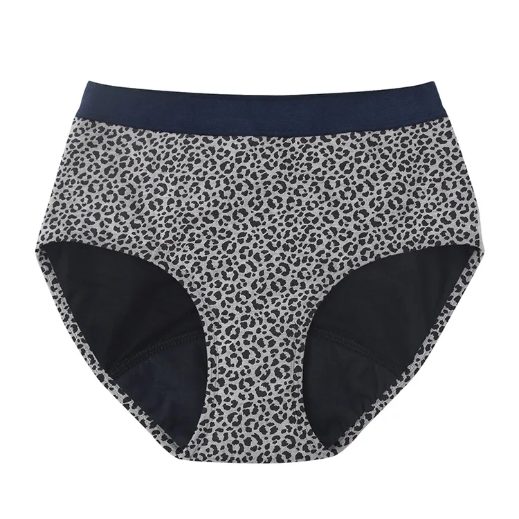 Трусики физиологические хлопковые с леопардовым принтом, 5 слоев, с защитой от протечек, нижнее белье для менструации для девочек и подростков