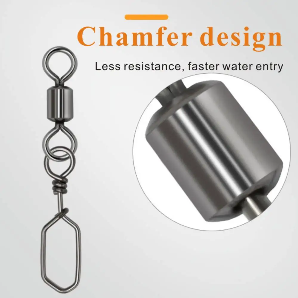 Ocean boat Fishing Connector Rolling Swivels With Square Snaps Stainless Steel Fishing Lure Swivel Hook