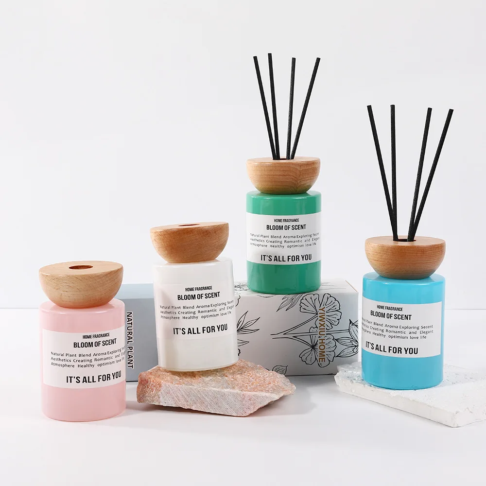 Изготовленный на заказ логотип роскошный элегантный тростник диффузор с маслом и палочкой стеклянная бутылка набор диффузоров для украшения дома