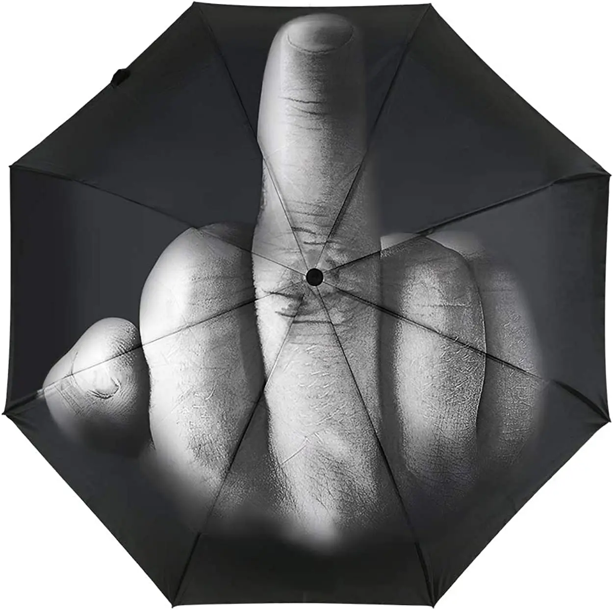Hot Designer umbrella with middle finger pattern umbrella 3 folding umbrella