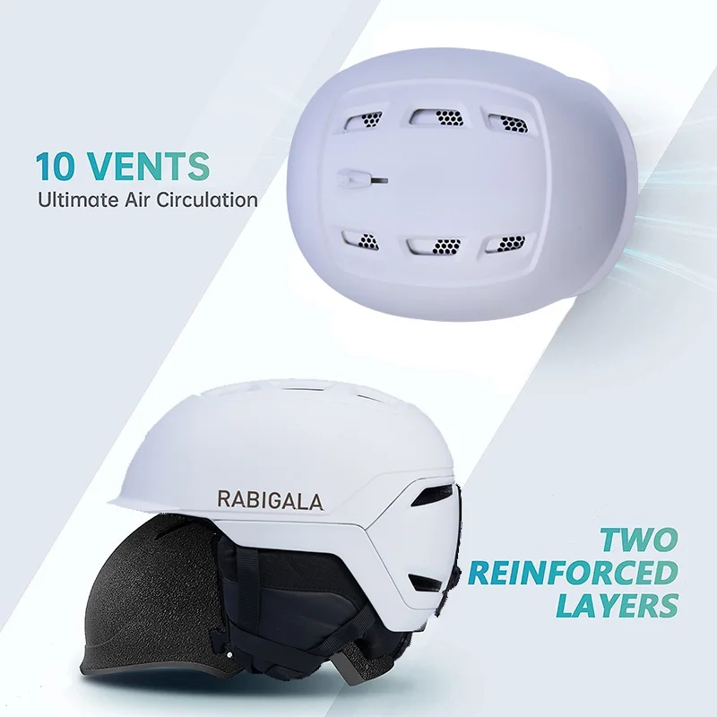 Safe Comfortable Ski Helmet ABS Shell With Air Flow Vents keep Cool Dry EN1077 Certified Adjustable Vents Ski Helmet