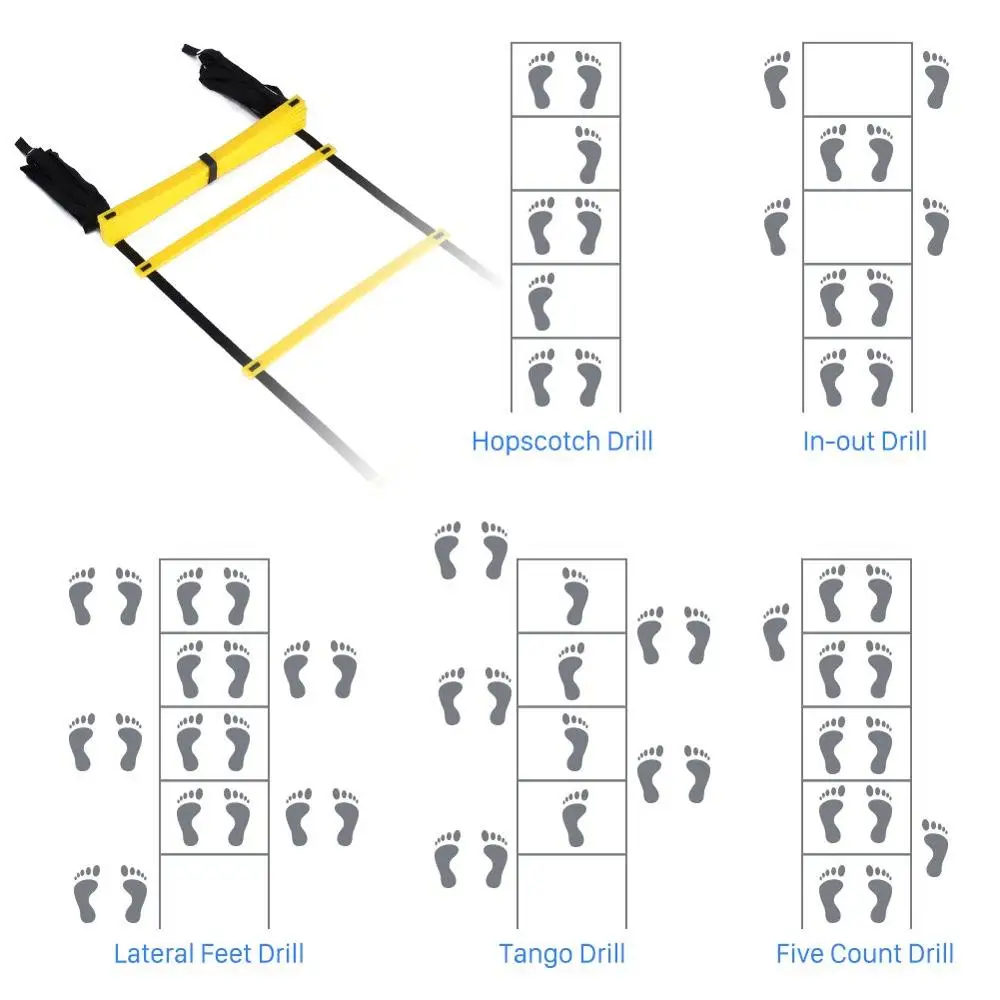 20 feet 12 rungs adjustable Sports Speed Training Agility Ladder