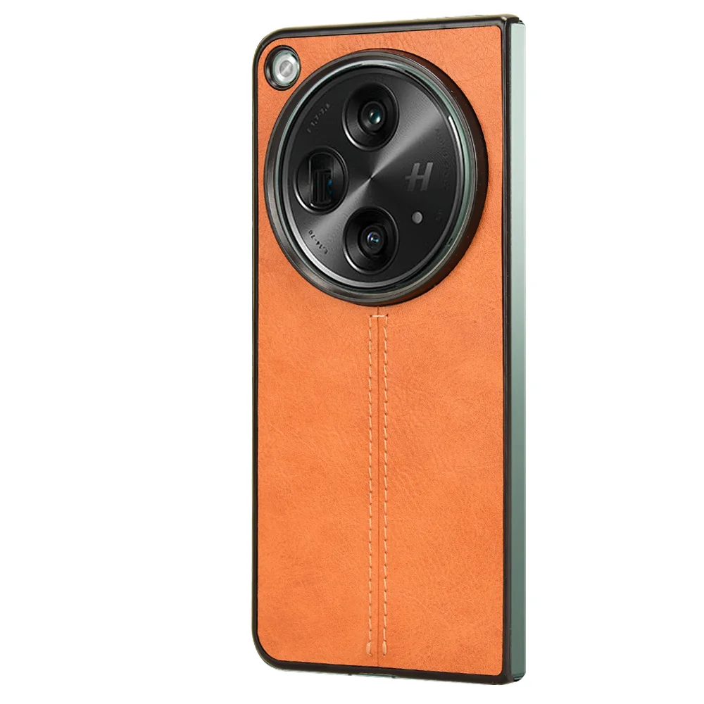 Lightweight Cowhide Pattern PU Leather Case Protective Phone Back Cover for Oppo Find N3/OnePlus Open Back Cover Leather Case