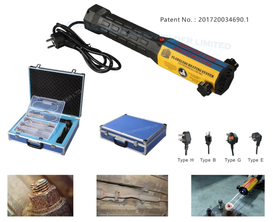 Induction heat gun set tools for loosening rusted and seized connections
