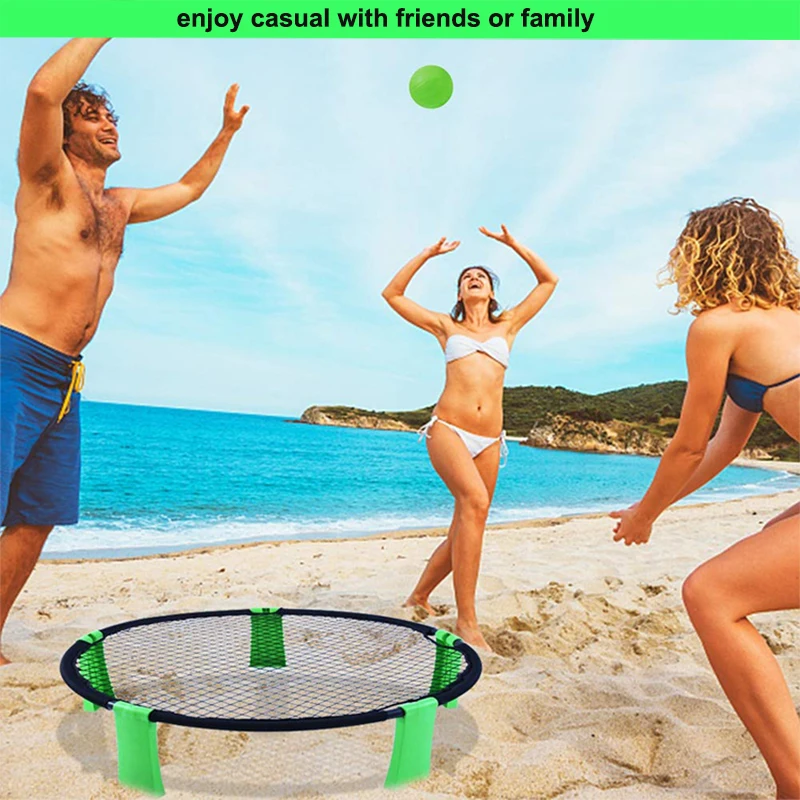 Custom JH Spike Ball Game Set Indoor & Outdoor Lawn Spikeball Beach Round Net Pop Up Volleyball Team Game for Kids,Teens,Adults